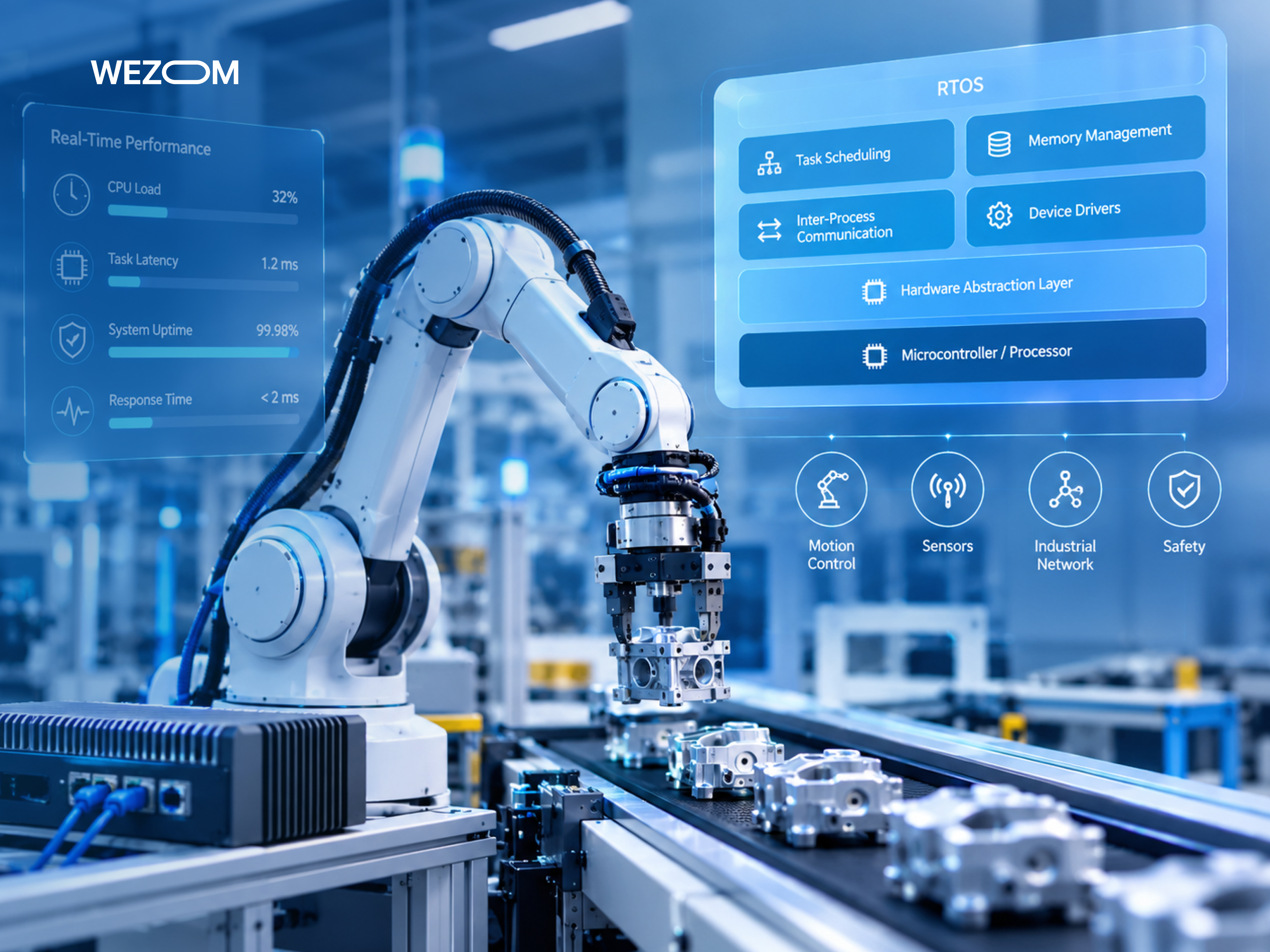 RTOS application development for industrial robotics with task scheduling, device drivers, and real-time control RTOS application development for industrial robotics with task scheduling, device drivers, and real-time control